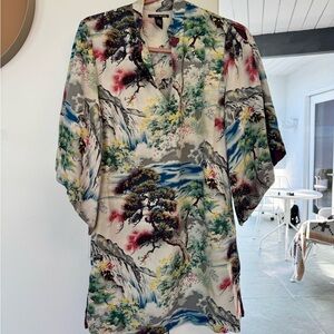Lucky Brand Multicolor Kimono-Style Mini Dress
